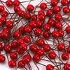 100 шт. Рождественские Искусственные Красные Ягоды Падуба Цветы DIY Мини Поддельные Фрукты Ягоды Рождественское Украшение Декор для Вечеринки