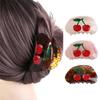 -Encrusted Korean Style Hair Clip Women's Accessories Cherry Hair Claw Cute Shark Clip