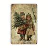 1pc Classic Vintage Christmas Tree Children Metal Tin Sign, 8x12 Inch Wall Art, Retro Iron Plate for Home, Bar, Cafe, Gym, Garag