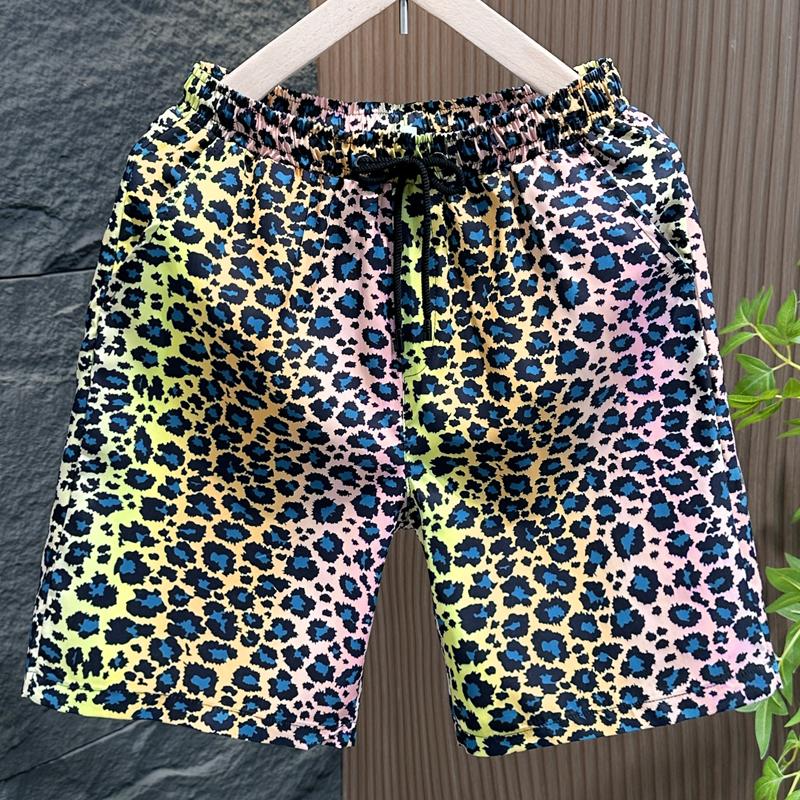 Плюс размер M-7XL летние шорты мужские эластичный пояс леопардовый принт повседневные шорты летняя одежда
