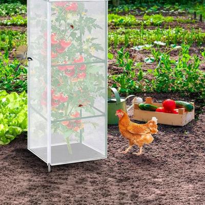 Heavy Duty Plant Mesh Screen Garden Tomato Cover Netting for Square Cage, Bird with Vegetable Protection Cage Zipper, Insect Barrier, Covers Gardening