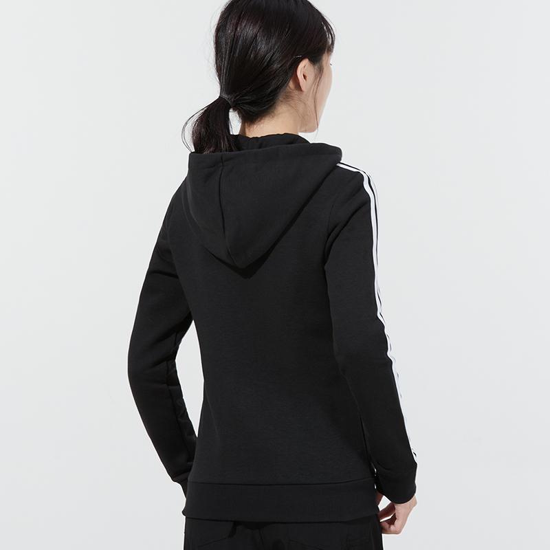 Adidas Спортивный костюм Повседневная куртка с капюшоном Трикотажные зауженные брюки Женская спортивная одежда Черный GM5567+GM5551