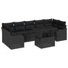 VidaXL Ensemble de canapés de jardin 8 pièces avec coussins Noir Rattan Poly 3357156