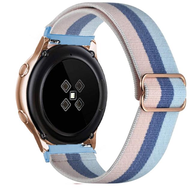 20 мм/22 мм ремешок для Samsung Galaxy watch 7/FE/6/5/pro/4 44 мм 40 мм/classic 3/Active 2/46 мм Регулируемый эластичный нейлоновый браслет