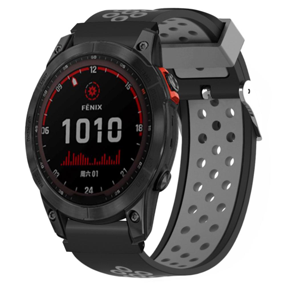 Для Huami Amazfit Falcon/Garmin Fenix 7/6/5 Двухцветный ремешок для часов Силиконовый ремешок с 22-мм ПК-коннектором