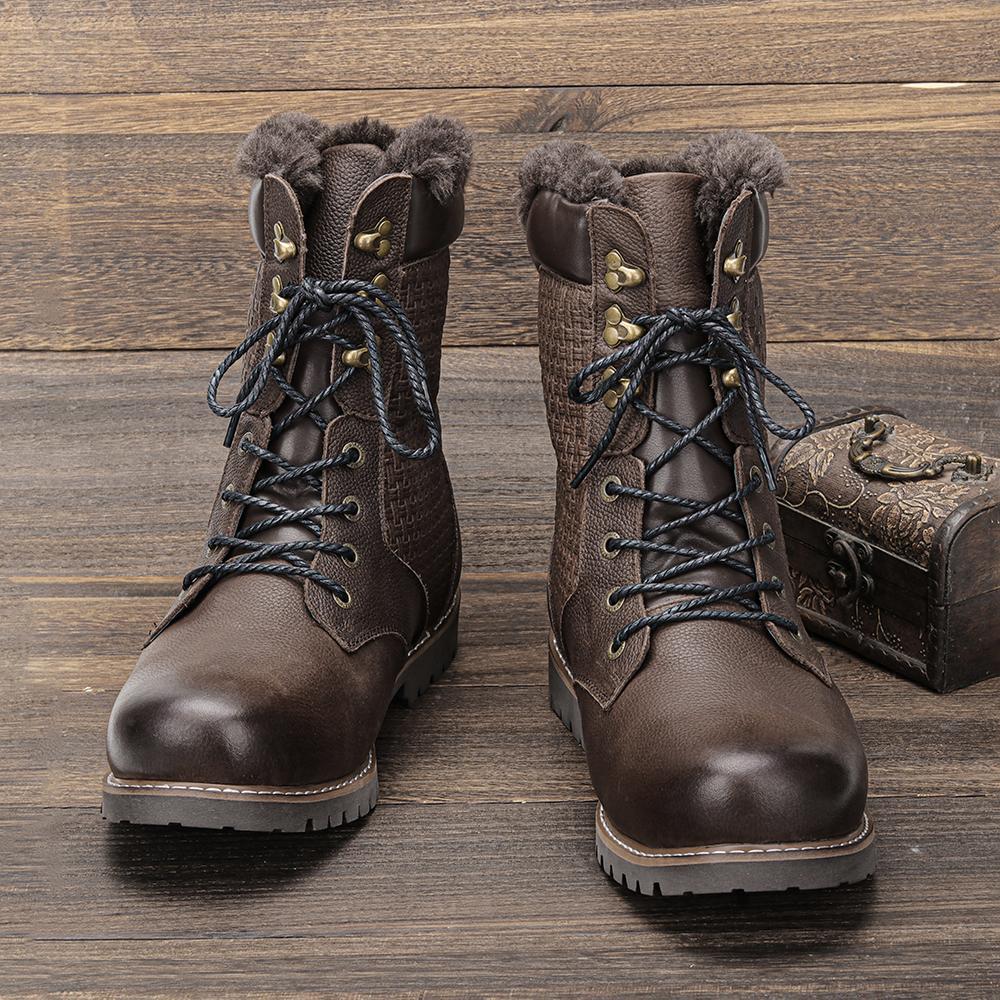 Мужские зимние ботинки из натуральной кожи, теплые мужские зимние ботинки ручной работы, зимние ботинки из натуральной кожи для мужчин