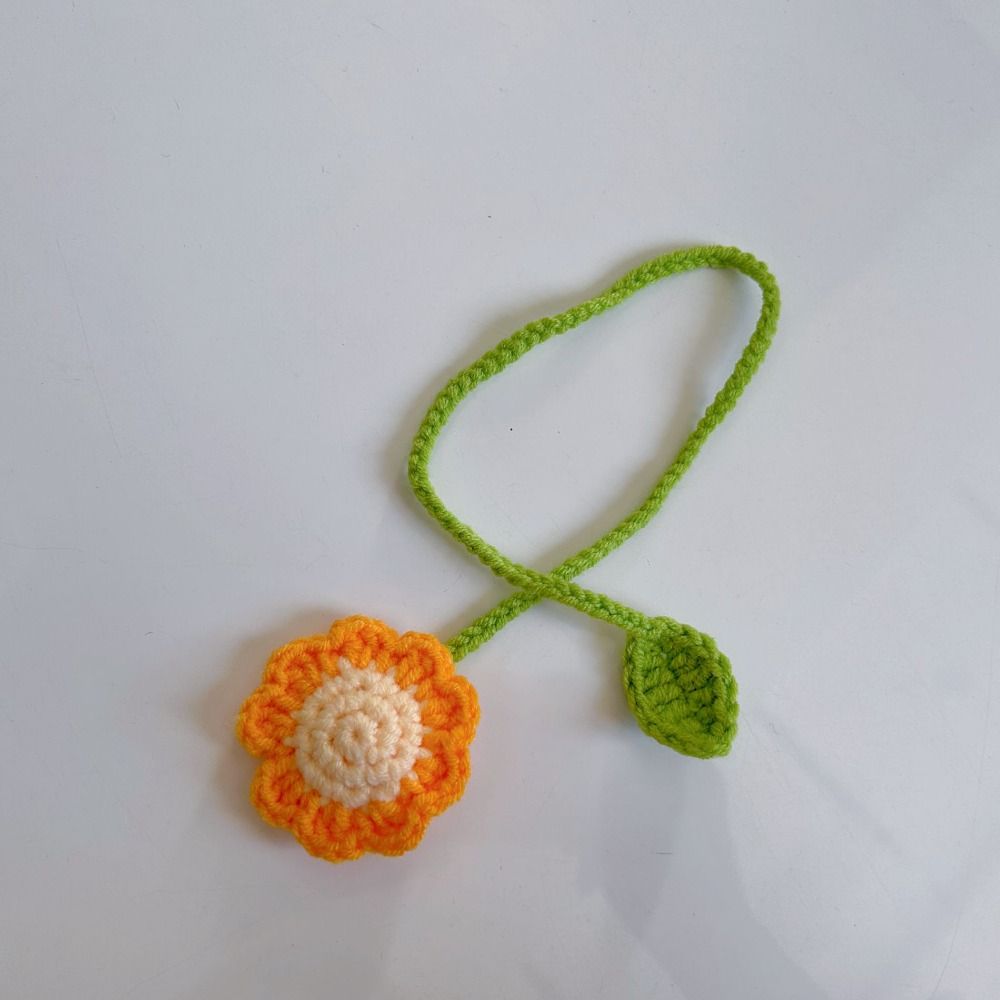 Daisy Flower Knitted Bookmark Handmade Crochet Book Marker Creative Floral Pendants Perfect Gift