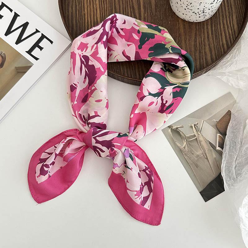 Silk Scarf Neck 70 Square Scarf New Printing Small Fresh Versatile Streamer Neck Protector Scarf Shawl