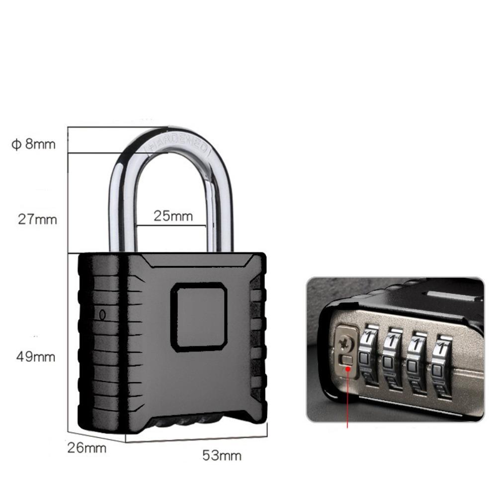 Metal Heavy Duty Padlock Waterproof Rust Proof Password Pad Lock 4-Digit Number Combination Safely Anti-theft Padlock
