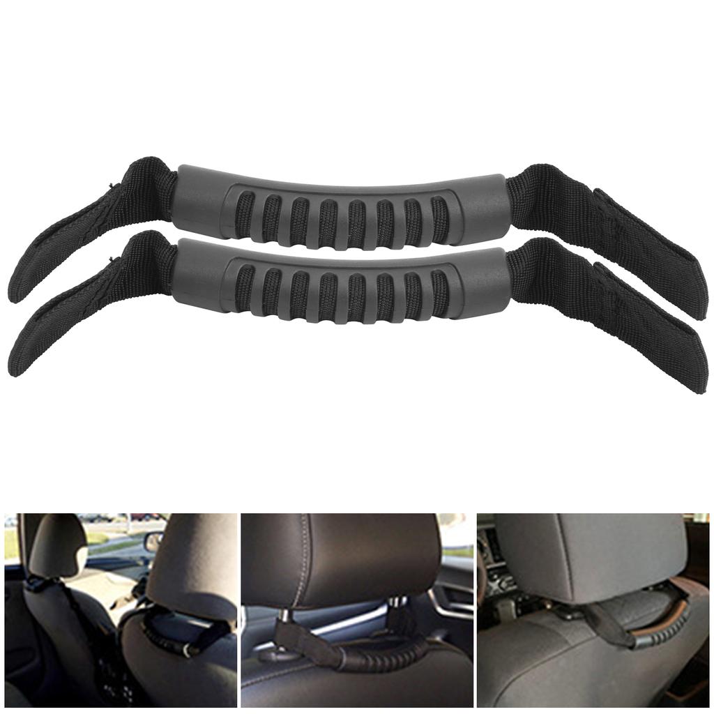 2pcs Outdoor Car Headrest Grab Handle Rear Seat Passenger Safety Grip Handle Accessory
