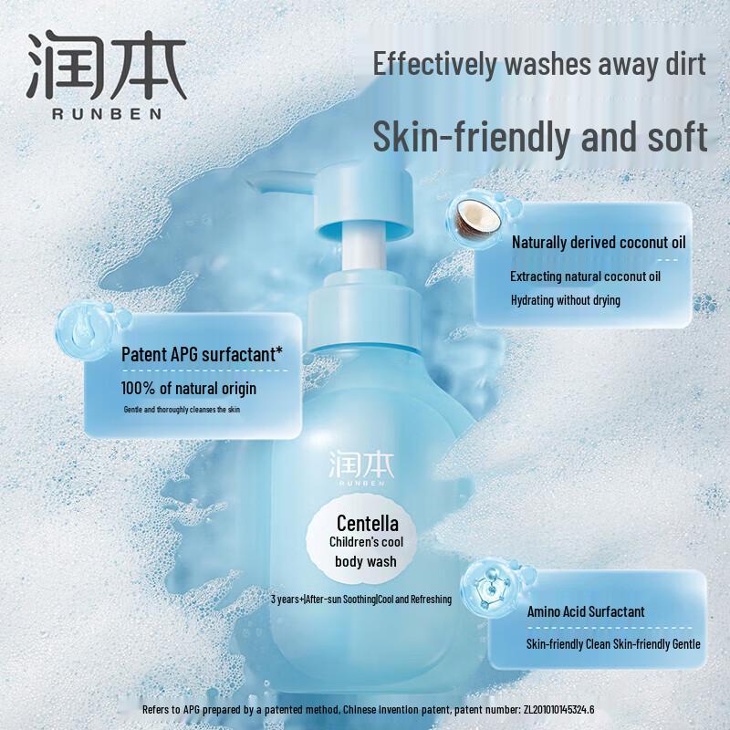 Охлаждающий гель для душа для детей Runben с центеллой азиатской