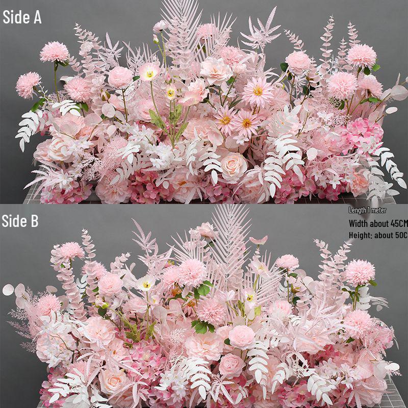 Свадебная композиция из эвкалиптового шелка: Декор прохода и сцены в горшках