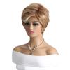 European and American Women's Fashion Front Lace Heat Resistant Wig Daily Use Natural Looking Short Curly Synthetic Fiber Wig