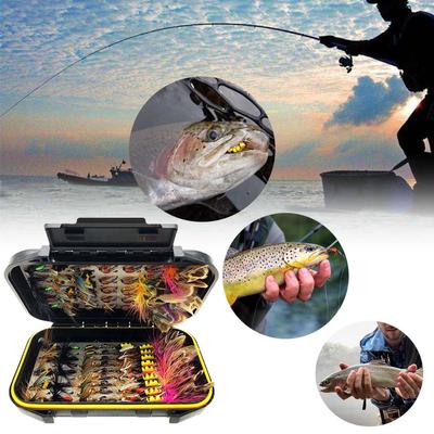 Набор нахлыстовых мух, 24-120 шт. снасти для нахлыста ручной работы с сухими/мокрыми мушками, стримеры, ассортимент нахлыстов для ловли форели на окуня с коробкой для нахлыста