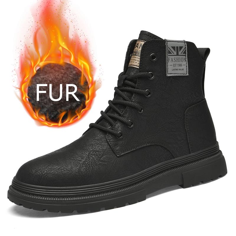 Зимние теплые удобные ботинки для пустыни высокие ботинки для отдыха мужские мотоциклетные ботинки на шнуровке ботильоны из натуральной кожи для активного отдыха