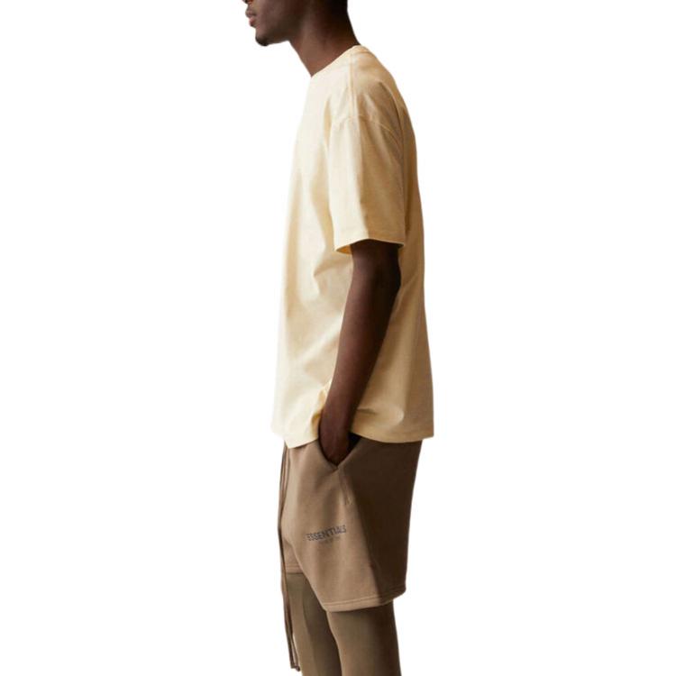 Fear of God Essentials Футболка с коротким рукавом SS21 Унисекс Топы Светло-серый овес FOG-SS21-597