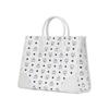 MCM Munchen Visetos Artificial Leather Combo Bag Handbag Large Womens White