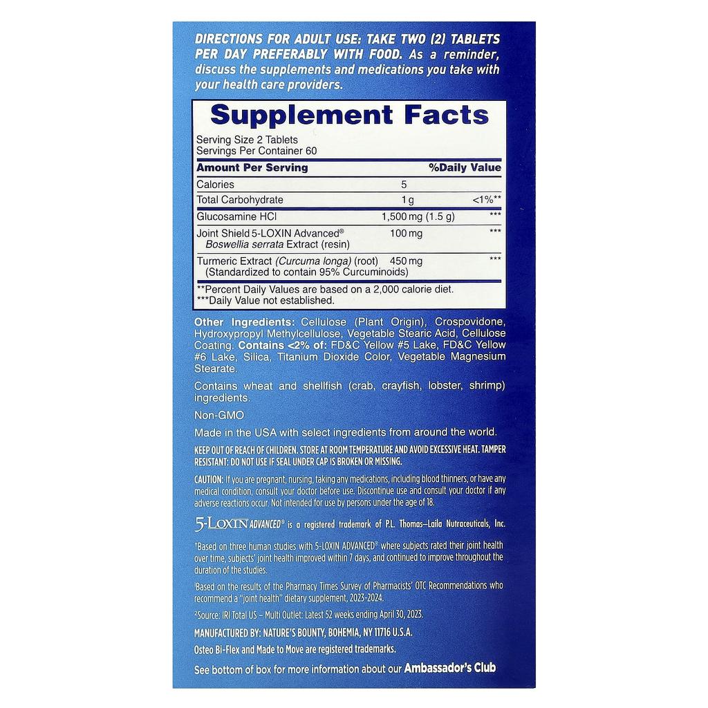 Osteo Bi-Flex Joint Health + Turmeric, 3X Strength, 120 Coated Tablets