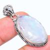 Natural Rainbow Moonstone Gemstone 925 Solid Sterling Silver Pendant 1.77" a8E08