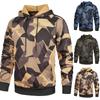 Мужской модный камуфляжный свитшот, мужское худи с кулиской, рубчатой застежкой и рукавами реглан
