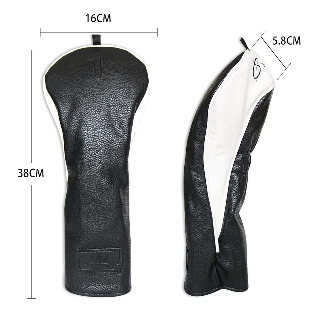 CRAFTSMAN Golf Wood Cover Head Cover Набор из 4 12 головок для гольфа Tag Club Cover из трех частей, черный (1ffx) Драйвер/Фервей Вуд/Утилиты (Число