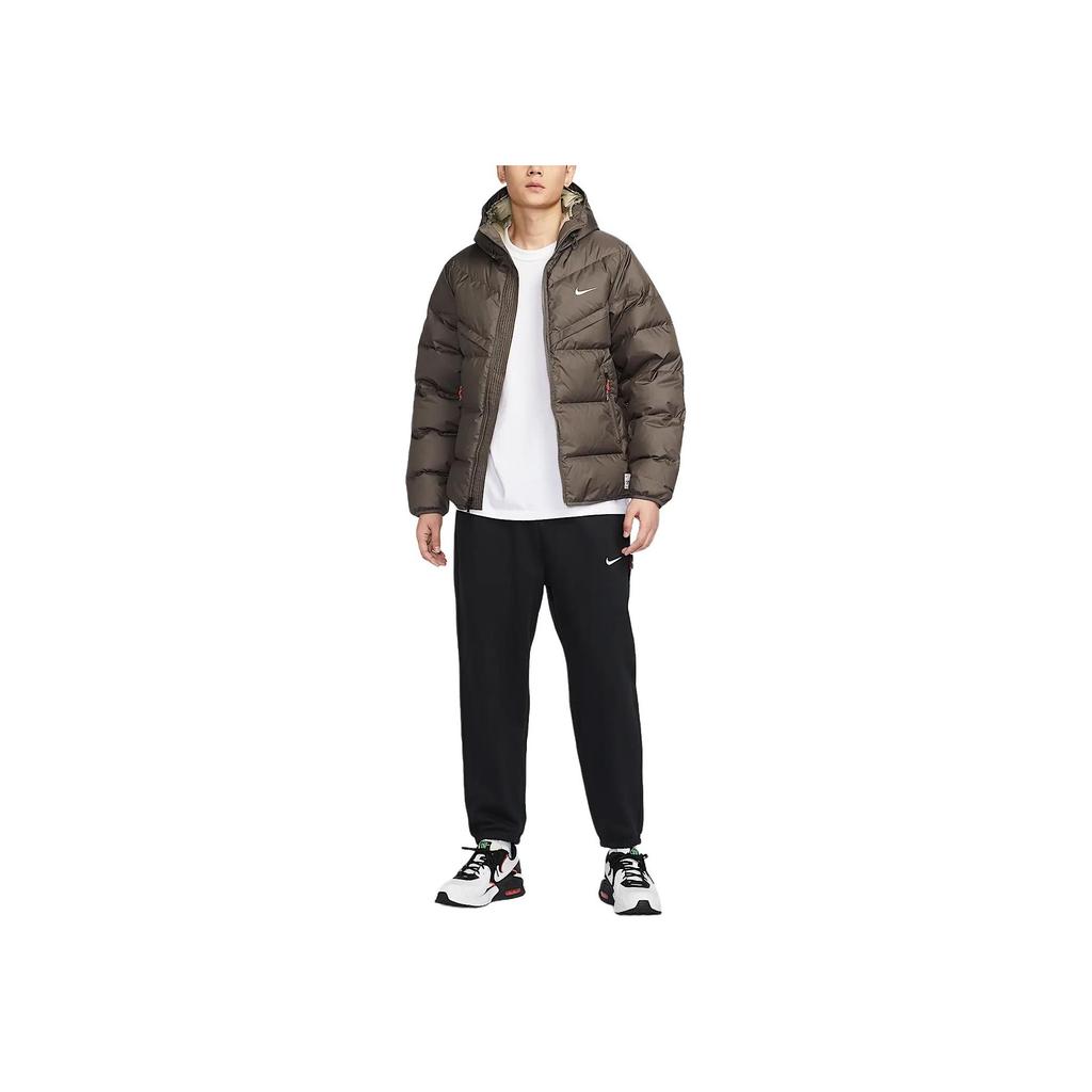 Nike Storm-Fit Windrunner Fashion Simple Windproof Warm Hooded Duck Down Jacket Men Jacket Mineral-Grey HV8203-004