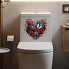 Наклейка на унитаз на День святого Валентина, Цветок розы, Сердце, Наклейки на бачок и крышку унитаза, Самоклеящаяся, Водонепроницаемая, ПВХ, Наклейка на стену для ванной комнаты для крышки сиденья унитаза
