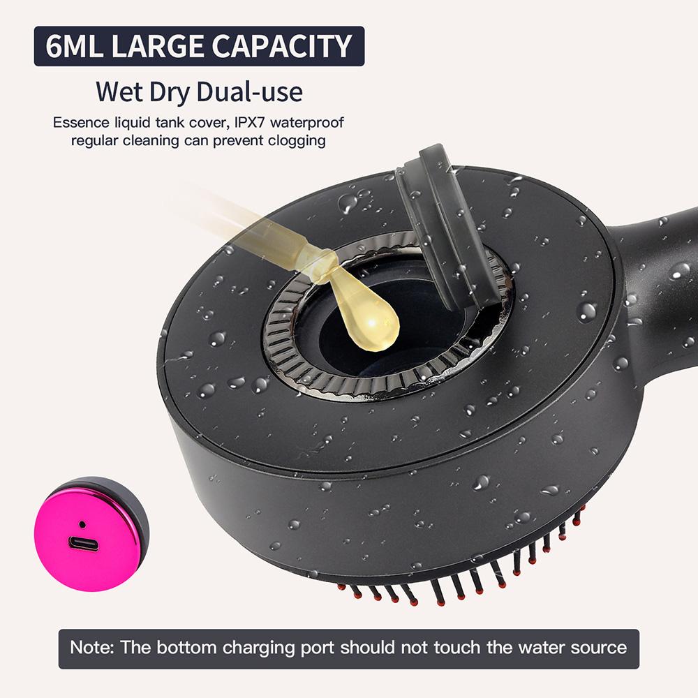 Электрическая вибрационная массажная расческа с красным светом для роста волос Массажная щетка для кожи головы против выпадения волос Аппликатор для жидкого масла Уход за волосами