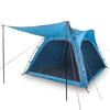 VidaXL Tente de Camping 4 Personnes, Tente d'Ombrage avec Sac de Transport, Auvent Portable avec Parois Latérales, Bleu 94357