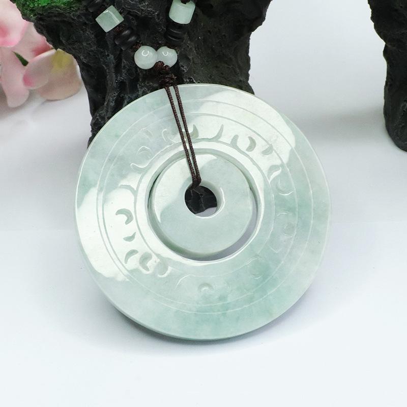Antique Jadeite Snap Fastener Pendant Buckle Jade Jewelry