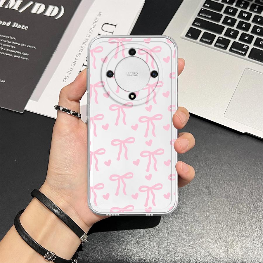Чехол для Honor X8 X7b X8b X9a 90 Lite X9b X8a Мягкий чехол для телефона Милый розовый бант