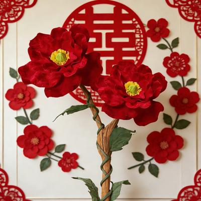 Yousheng Большой Бархатный Искусственный Цветок Магнолии Рождественский Искусственный Красный Цветок Пуансеттии для Свадебной Вечеринки Рождественский Декор Дома