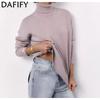 Women's Fashion Casual Fall Winter Solid Color Print Long Sleeve High Neck Sweaters