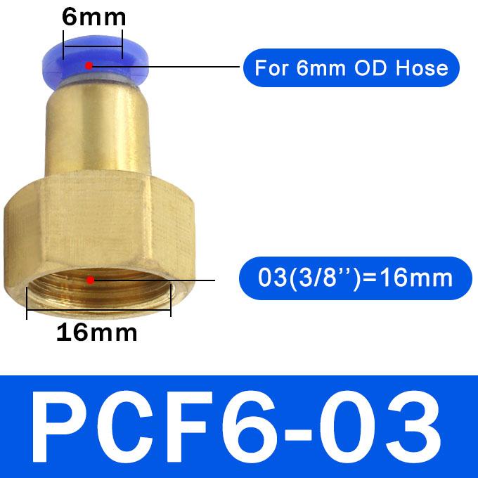 10 шт. Пневматический фитинг PCF 4 6 8 10 12 мм Шланг Трубка 1/8" 3/8" 1/2" 1/4" BSP Внутренняя резьба Латунный Быстроразъемный Соединитель Трубопровода