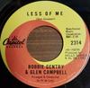 7inch Record BOBBIE GENTRY & GLEN CAMPBELL - Less Of Me/Mornin' Glory 2314 CAPITOL 1968 Canada Country/Folk Used