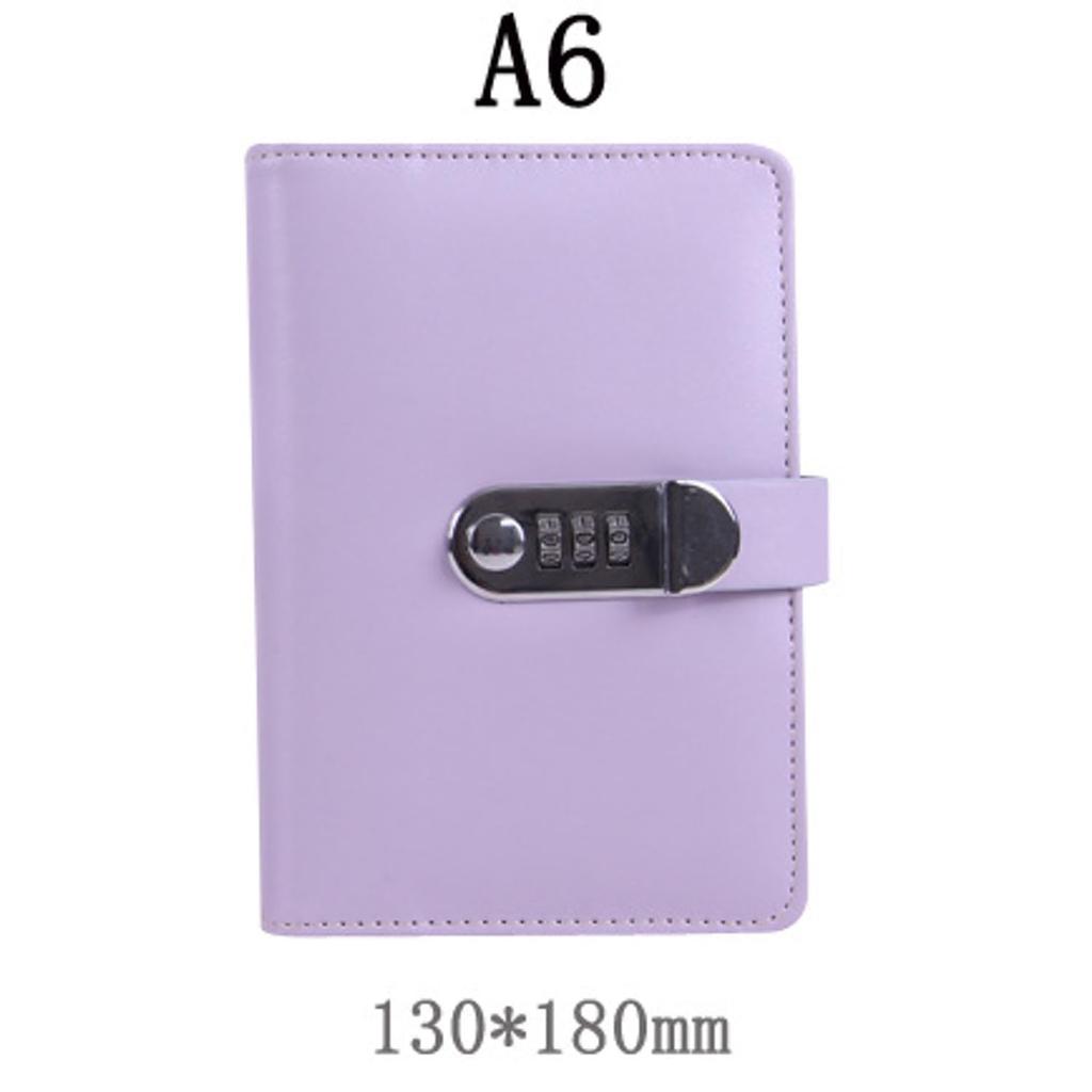 (Muu3) Keyed Combination Lock for Planners, Notebooks, and Diaries with Privacy Password (Light Purple)