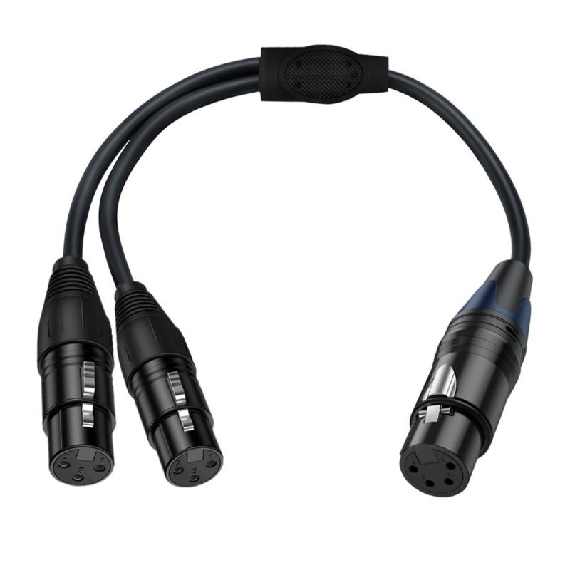 XLR Кабель Профессиональный XLR 4-контактный на двойной 3-контактный XLR Разветвитель Кабель Для Студийной Записи И Живых Выступлений 50см