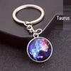 Spherical Luminous Crystal Zodiac Keychain - Virgo & Leo
