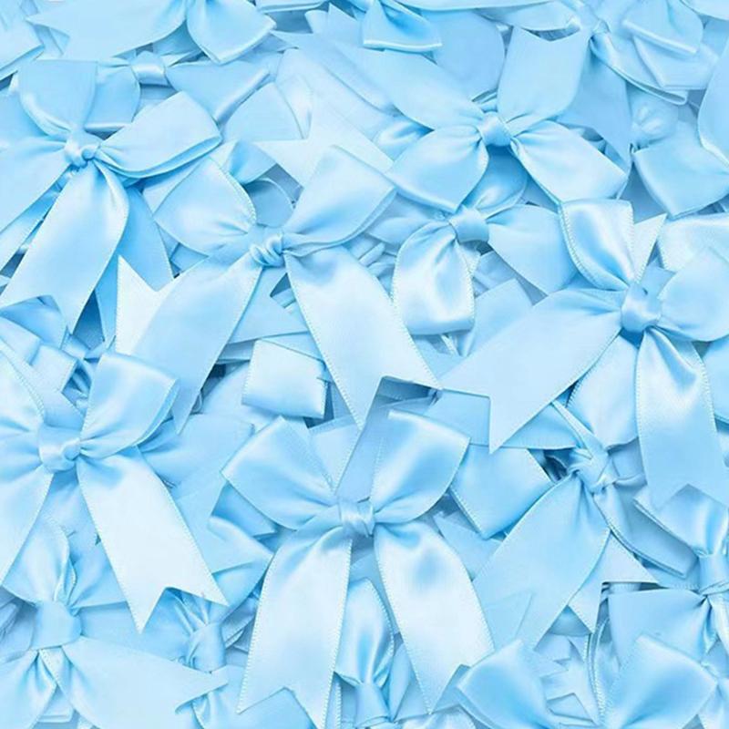 50pcs/bag Ribbon Bows Decoration Handwork DIY Party Decoration Swallowtail Bow Party Decor 85x85mm