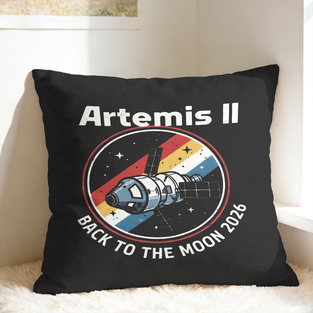 Artemis Ii Back To The Moon Pillow Case Kawaii Pillow Cover Graphic Pillowcases For Chair Sofa Home Decor