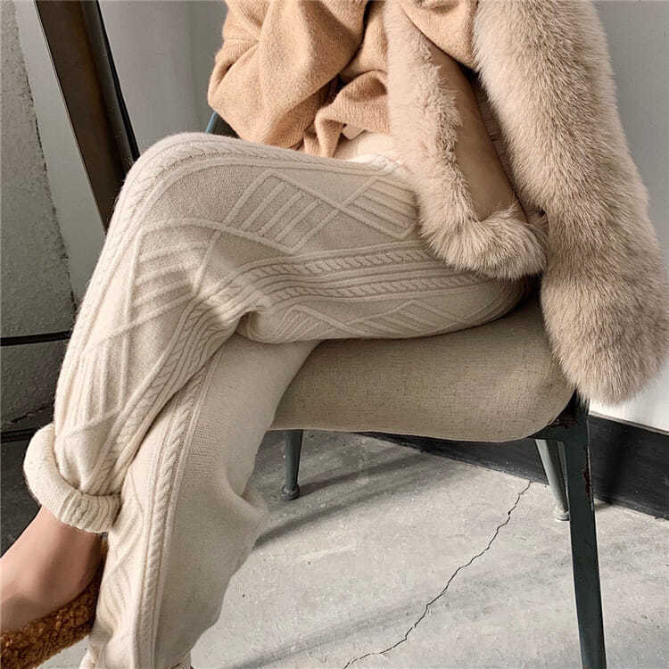 Свободные брюки, женские модные тенденции, корейские трикотажные однотонные шаровары в полоску