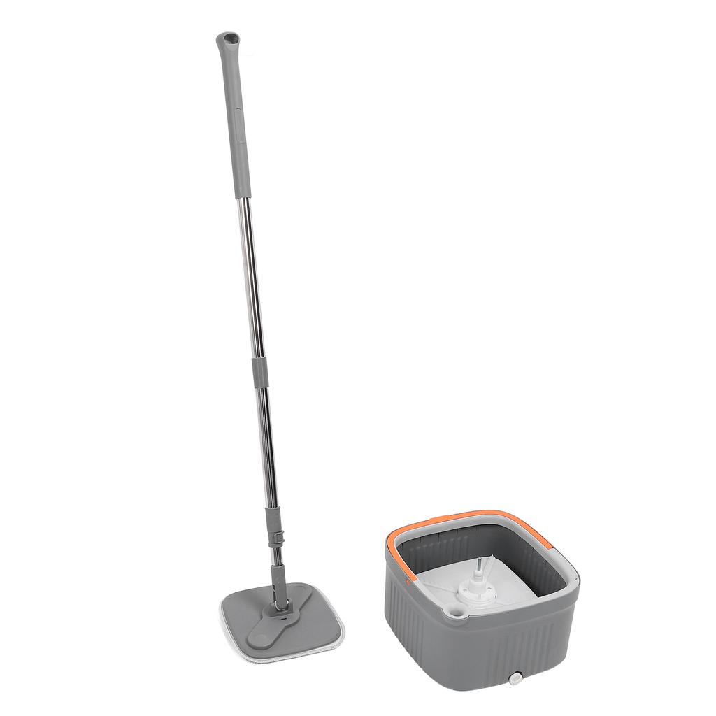 Набор из 2 ведер для швабры с вращающейся на 360 градусов микрофибровой шваброй для сухой и влажной уборки пола