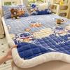 New Autumn Winter Thicken Milk Fleece Mattress Toppers Cartoon Printed Skin-friendly Cozy Mattress Pad Soft Fluffy Warm Bed Pads