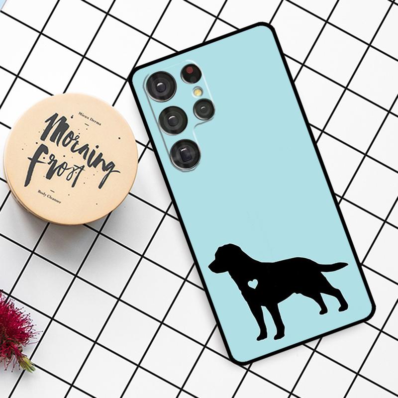 Black Labrador Dog Case For Samsung Galaxy S24 FE S20 FE S21 S22 S23 S24 S25 Ultra S9 S10 S25 Plus Phone Cover