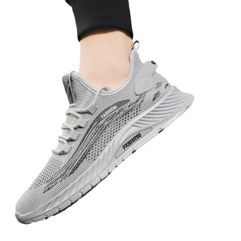 2024 Summer Men's Shoes New Fly-woven Breathable Mesh Comfortable Men's Soft Sole Lightweight Sports and Leisure Trendy Shoes