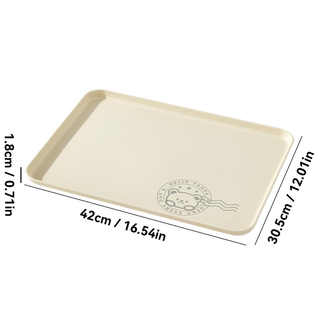 Plastic Food Serving Tray Household Large Capacity Storage Tray Reusable Snack Dessert Fruit Plate Kitchen Storage Organizer