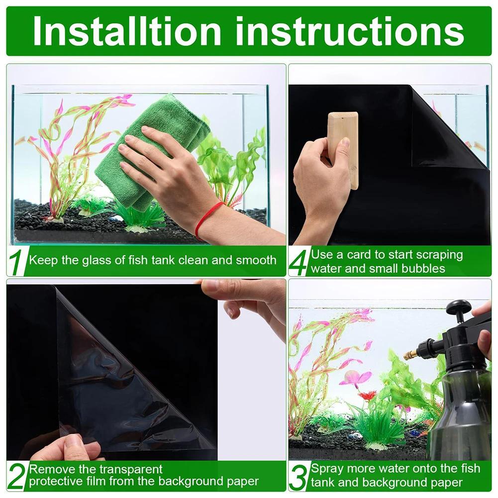 Толстая и легко рвущаяся черная наклейка для фона аквариума, декоративная наклейка для обоев аквариума