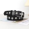 Punk Womens Rock Leather Belt With Rivet Eyelet Design For Styles Streetwear
