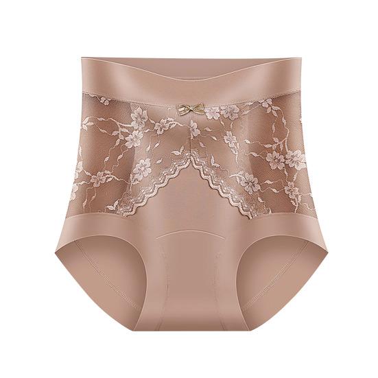 Женское Нижнее Белье с Высокой Талией Женские Сексуальные Кружевные Ледяные Шелковые Трусы Полное Покрытие Дышащие Мягкие Эластичные Слипы