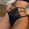 Сексуальные женские стринги, кружевные однотонные трусики с высокой талией, полые трусики с открытой промежностью, дышащие трусики